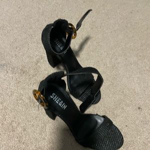 SHEIN black high heels with strap